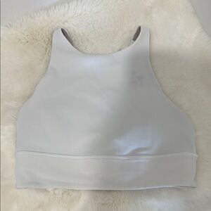 Lululemon White Ribbed Sports Bra